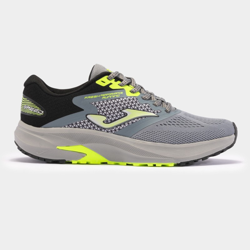 Scarpe running Speed 24 uomo grigio giallo fluorescente