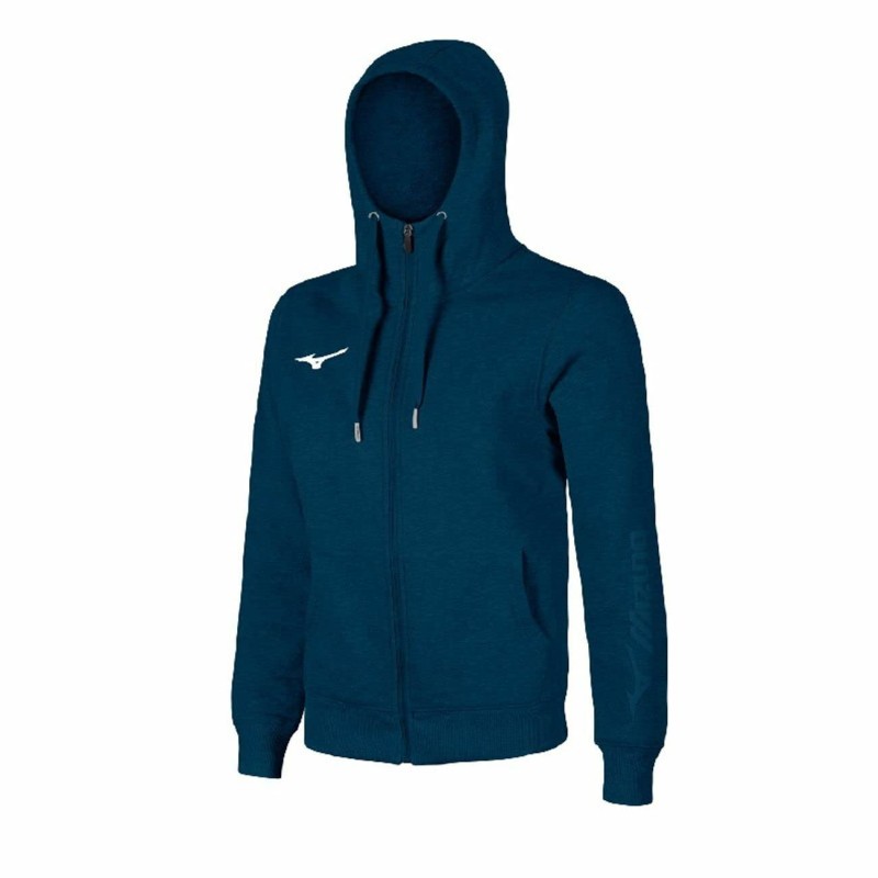 Felpa Zip Intera Con Cappuccio Mizuno Navy