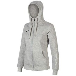 Felpa A Zip Intera Con Cappuccio Mizuno Grigio