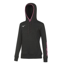 Felpa Con Cappuccio Donna Team Mizuno Nero