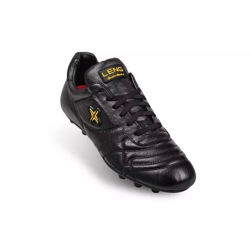 Scarpe Da Calcio Leng Scudetto B740Ag Da Uomo Professionali In Pelle Vera Nera