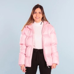 Giubbotto imbottito LION da Donna con Cappuccio colore rosa chiaro
