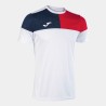 Maglia a manica corta uomo Crew V bianco rosso